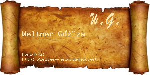 Weltner Géza névjegykártya